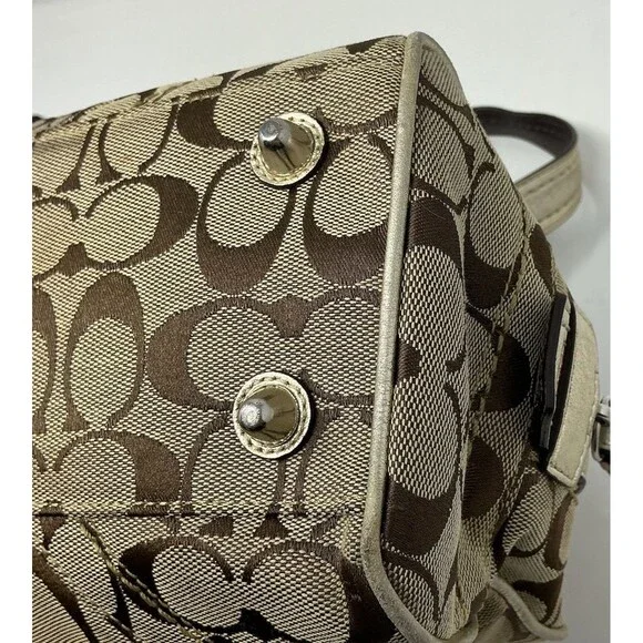 Coach Soho F12317 Signature Patchwork Satchel Vintage Y2K Jacquard C Logo Gold - Picture 13 of 16